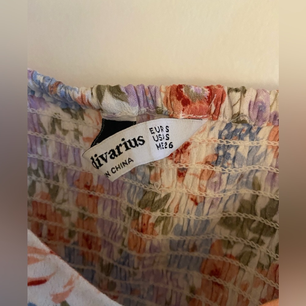 Stradivarius floral crop top - worn once size S - Picture 4 of 4
